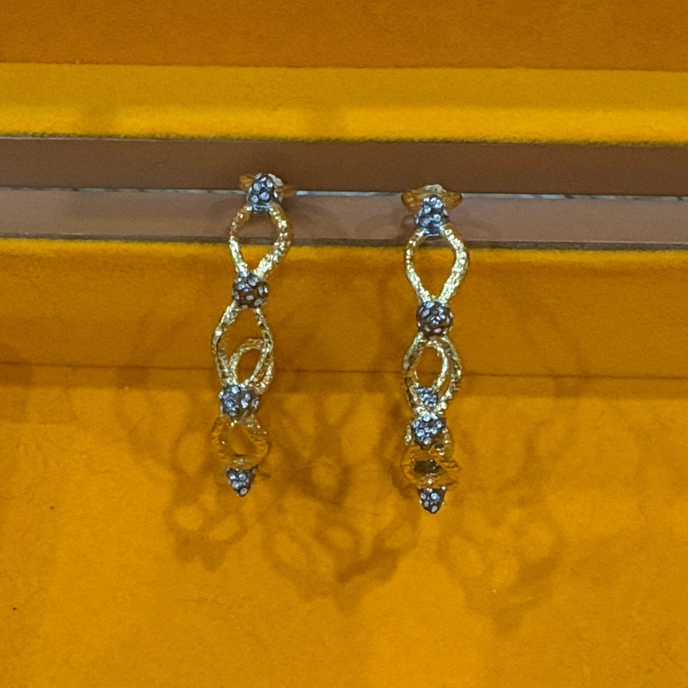 Gold-Tone Crystal Drop Earrings - Elegant Women’s Jewelry
